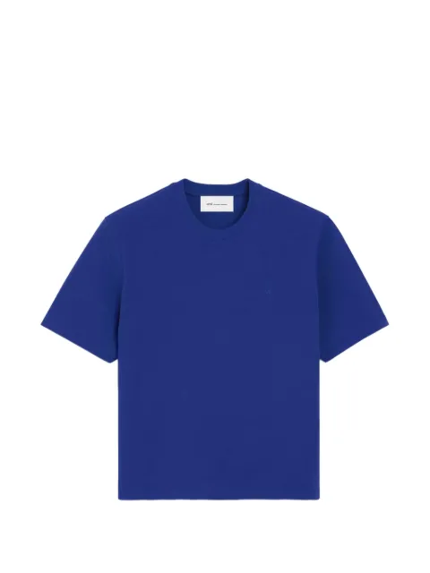 AMI Paris blue cotton T-shirt with embossed Ami de Coeur Blue H26UTS341726