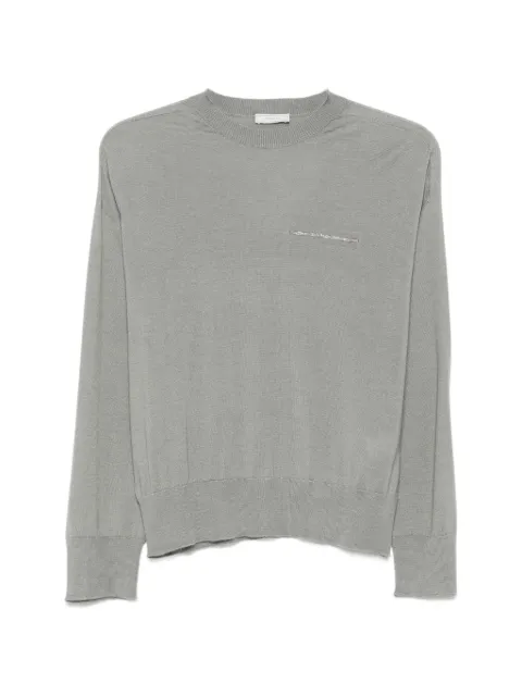 Peserico embellished-trim long-sleeve T-shirt Grey A99842F18K09189
