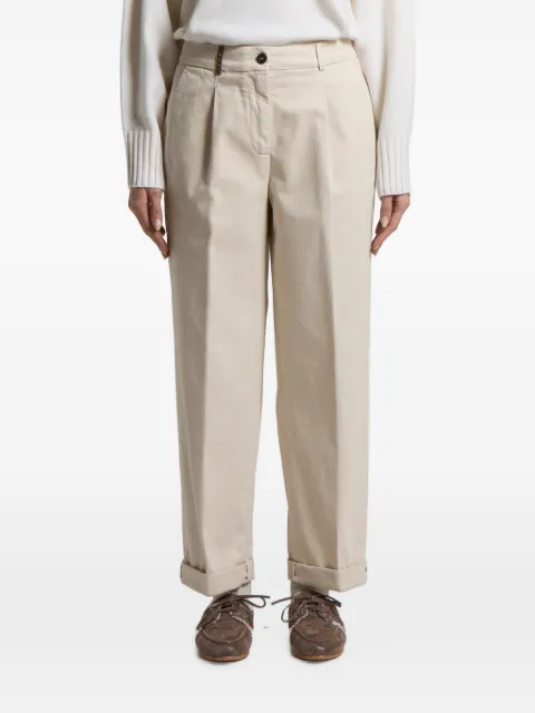 Peserico pleated turn-up trousers Neutrals A04865T302479