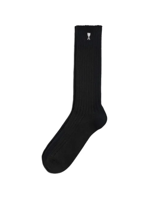 AMI Paris cotton socks with Ami de Coeur Black H26USC628AK0024