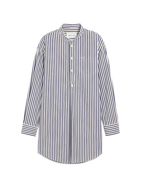 AMI Paris cotton mao-collar tunic dress Blue H26UDR691CO0250