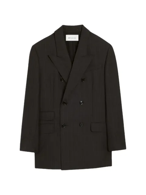 AMI Paris double-breasted striped wool blazer Grey H26FBV776WV0223
