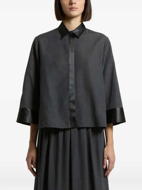 Peserico satin-trim shirt Grey A06315A8867
