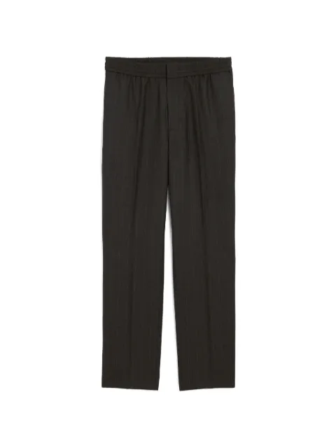 AMI Paris elasticated-waist striped wool trousers Grey H26HTR226WV0223