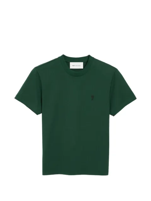 AMI Paris cotton T-shirt with Ami de Coeur Green H26HTS346724