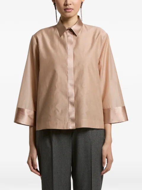 Peserico organza satin-trim shirt Pink A06315DC8372