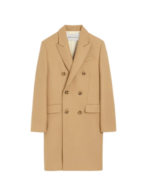 AMI Paris double breasted wool coat Neutrals H26HCO110WV0078