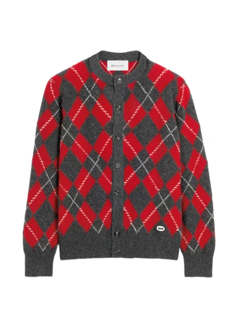 AMI Paris wool cardigan in argyle Grey H26HKC400KN0202
