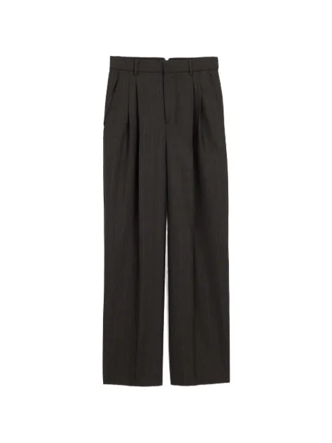 AMI Paris high-waisted wide-leg striped wool trousers Grey H26FTR858WV0223