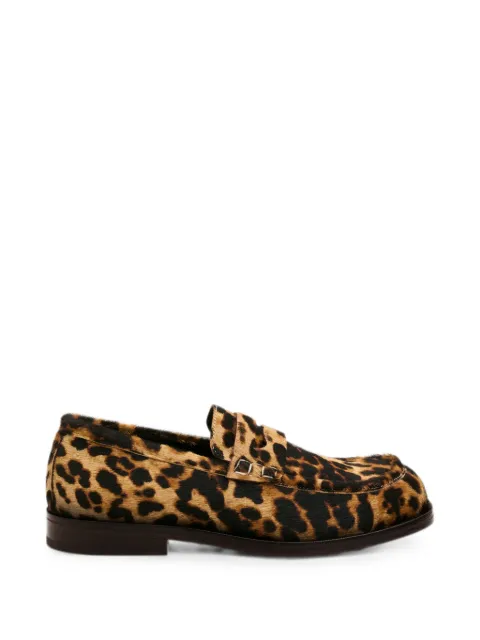 AMI Paris leopard-print cowhide leather loafers Neutrals H26USV845AL0218