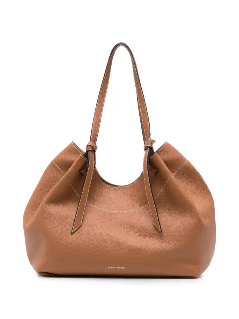 Strathberry Barra contrast-stitch leather shoulder bag Brown 20261125030