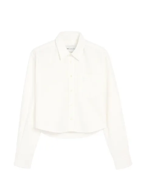 AMI Paris cotton cropped shirt with embossed Ami de Coeur White H26FSH876CO0031