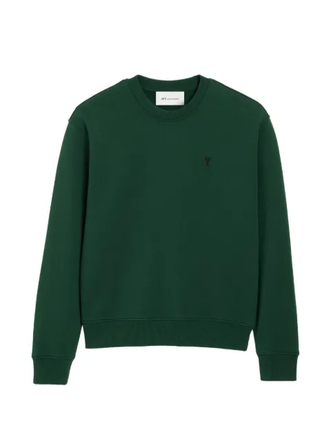 AMI Paris green cotton sweatshirt with Ami de Coeur Green H26HSW763730