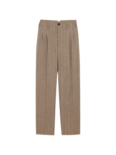 AMI Paris striped wool two-pleats trousers Brown H26FTR909WV0210