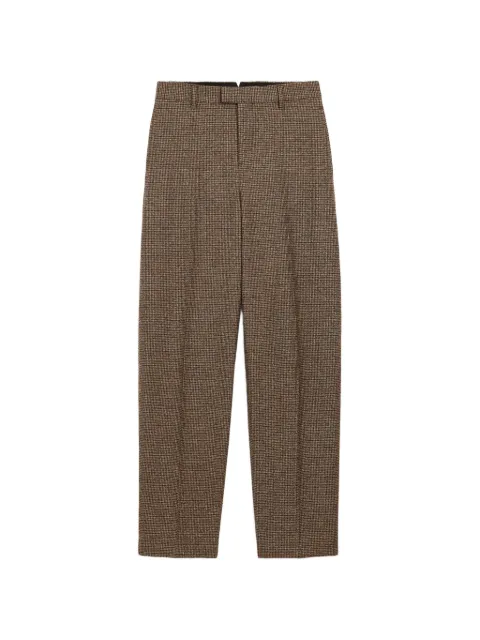 AMI Paris houndstooth balloon-fit wool trousers Brown H26FTR912WV0219