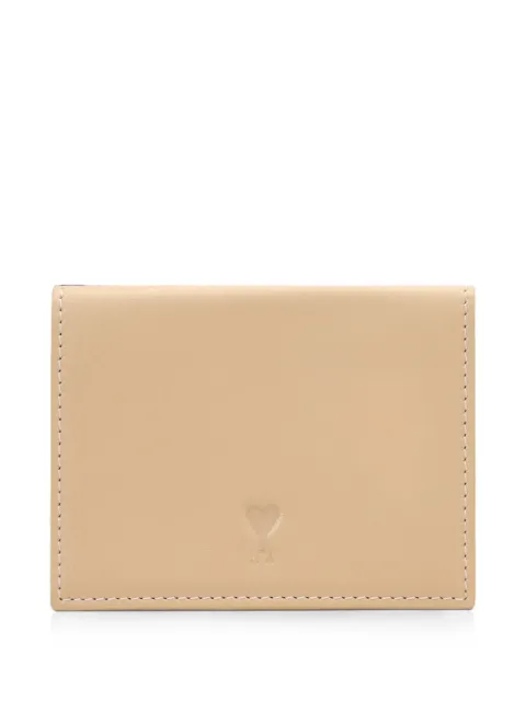AMI Paris cowhide-leather tri-fold wallet with Ami de Coeur Neutrals H26USL731AL0217
