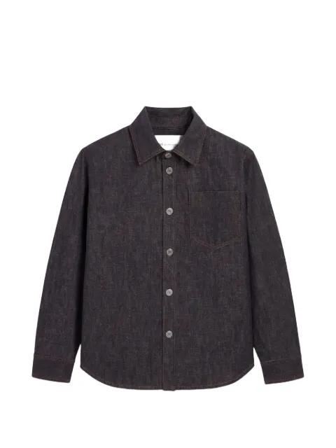 AMI Paris cotton overshirt with Ami de Coeur Blue H26UJK918DE0129