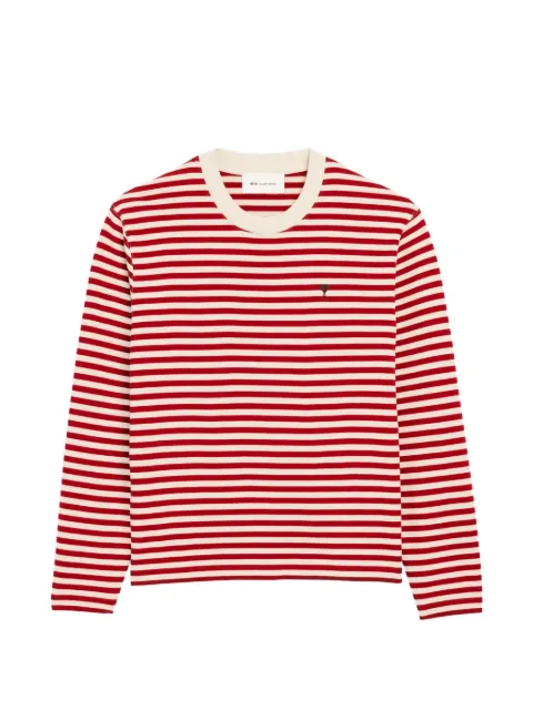 AMI Paris Mariniere cotton T-shirt with Ami de Coeur Red H26UTS414JE0241