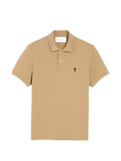 AMI Paris cotton polo with Ami de Coeur Neutrals H26HPL411760