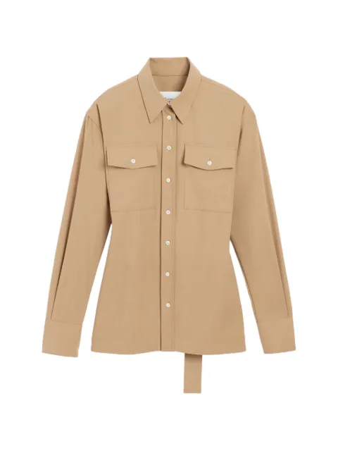 AMI Paris fitted wool balloon-sleeve shirt Neutrals H26FSH865WV0211
