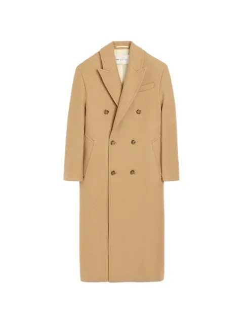 AMI Paris Long double-breasted wool coat Neutrals H26FCO458WV0078