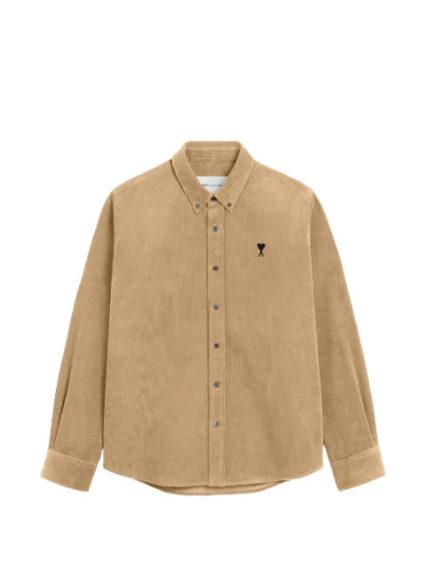 AMI Paris corduroy shirt with Ami de Coeur Neutrals H26HSH797CO0089