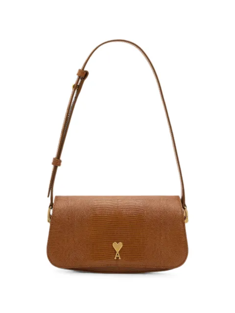 AMI Paris lizard-embossed cowhide-leather Paris Paris shoulder bag Brown H26ULL719AL0209