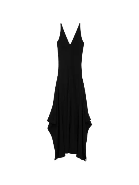 AMI Paris long silk-blend godet dress Black H26FDR690AC0022