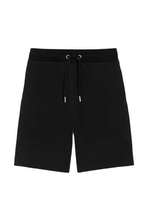 AMI Paris black cotton embossed Ami De Coeur shorts Black H26HSO803747