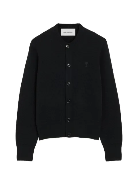 AMI Paris Ami de Coeur crew-neck cardigan Black H26FKC361001