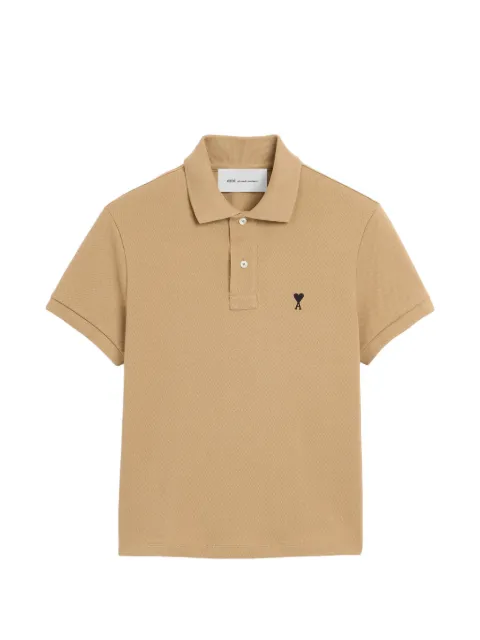 AMI Paris Cotton polo with Ami de Coeur Neutrals H26FPL454760