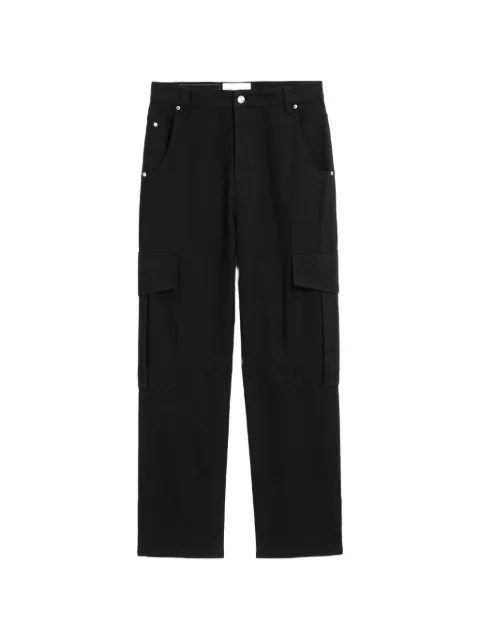 AMI Paris baggy-fit cargo cotton trousers Black H26HTR924CO0211