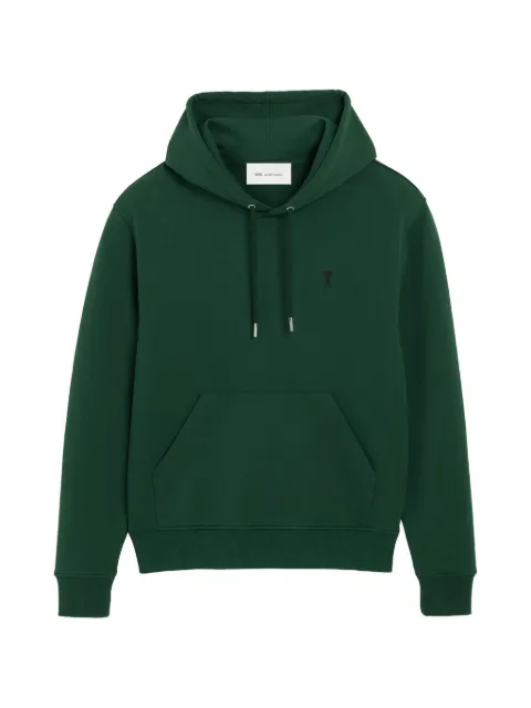 AMI Paris cotton hoodie with Ami de Coeur Green H26HSW764730