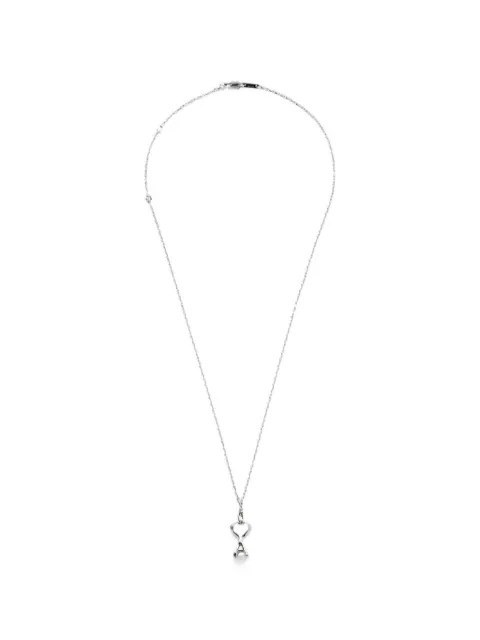 AMI Paris brass necklace with hammered Ami de Cœur Silver H26UJW444361