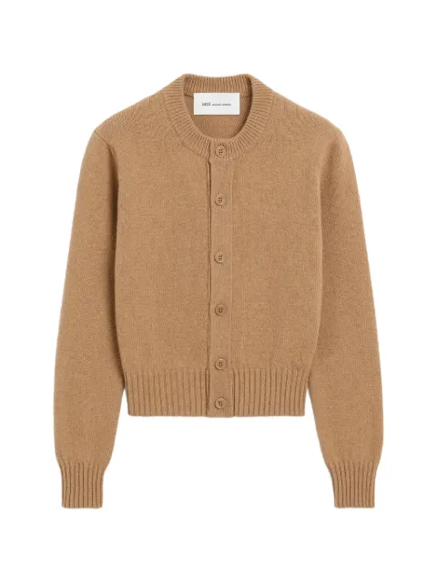 AMI Paris crewneck cashmere cardigan with Ami de Coeur Neutrals H26FKC364005