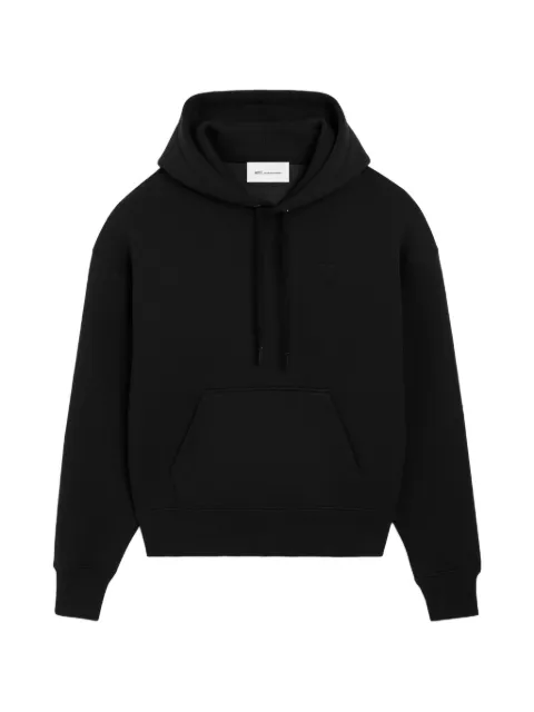 AMI Paris cotton hoodie with embossed Ami de Coeur Black H26USW756749