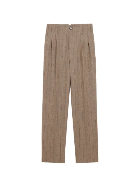 AMI Paris striped wool two-pleats trousers Brown H26HTR909WV0210
