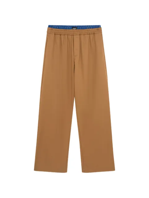 MSGM layered-waistband straight-leg trousers Neutrals 4140MP06A267508