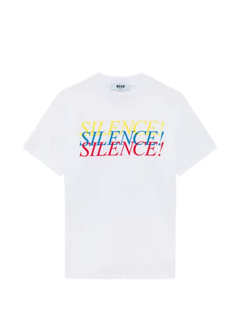 MSGM slogan-print T-shirt White 4141MDM122267798