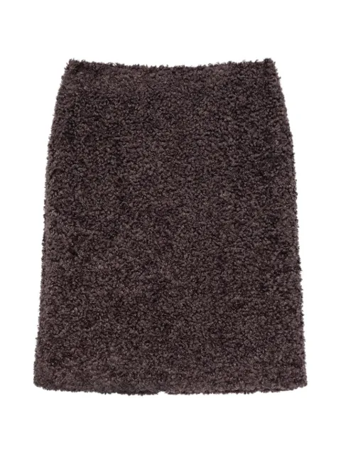 MSGM bouclé-effect midi skirt Brown 4141MDD16267509