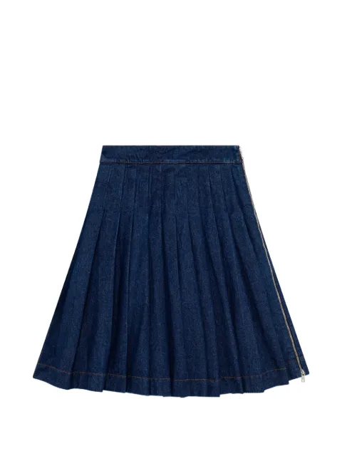 MSGM pleated zip-fastening midi skirt Blue 4141MDD231L267763