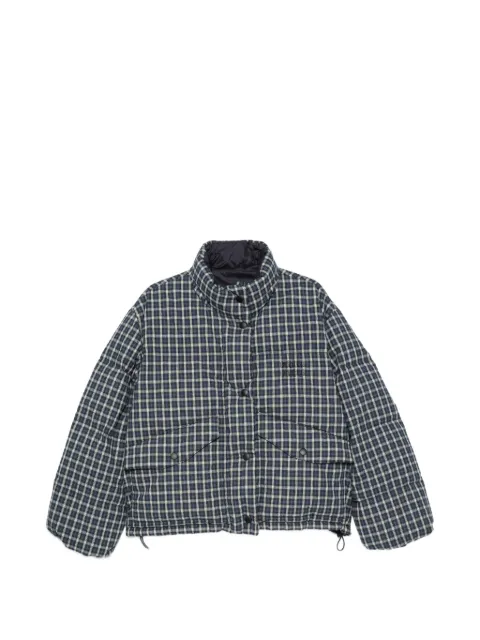 Miu Miu check-pattern quilted jacket Blue ML1550S0006060