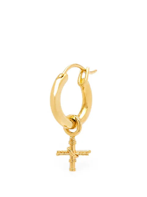 YOJ cross-pendant single hoop earrings Gold MINICROSSSINGLEHOOPGOLD