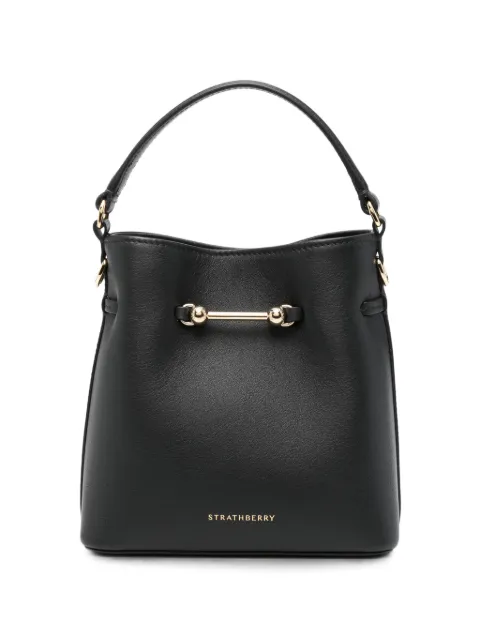 Strathberry mini Corda Bucket leather tote bag Black 20262022066