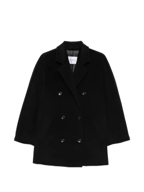 Max Mara Rebus notch-lapel double-breasted coat Black 2621086021600