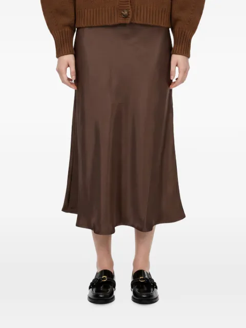 Soeur satin-finish elasticated-waistband midi skirt Brown JUP0424FEVER19SMAR44