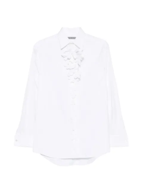 Balenciaga ruffled-detail long-sleeve shirt Brown 872885TUR90