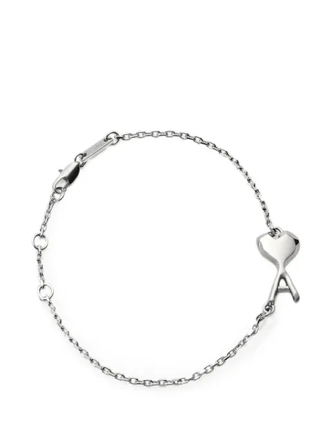 AMI Paris brass bracelet with hammered Ami de Coeur Silver H26UJW460361