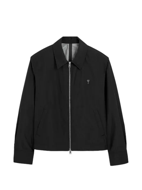 AMI Paris nylon jacket with Ami de Coeur Black H26HJK928PA0028