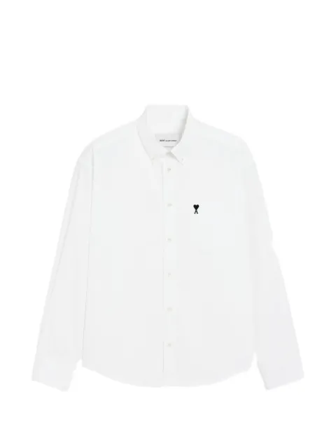 AMI Paris Boxy cotton shirt with Ami de Coeur White H26HSH822CO0045